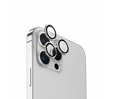 UNIQ Optix Aluminium-Kameraobjektiv-Schutzglas für Apple iPhone 15 Pro Sterling (Silber)