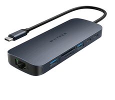Hyper HyperDrive Next 10 Port USB-C Hub blau / USB-Hub / 2x USB-A 3.2 / 3x USB-C 3.2 / HDMI / RJ45 / 3,5mm / Do
