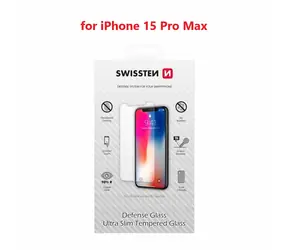 Swissten gehärtetes Schutzglas RE 2.5D für Apple iPhone 15 Pro Max 