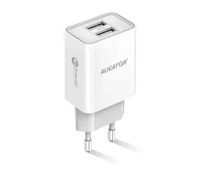 Aligator Smart Netzladegerät 2,4A weiß / 2xUSB / SMART IC / Ausverkauf