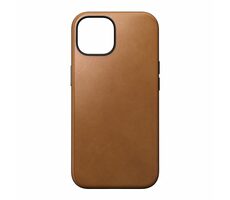 Nomad Modern Leather Case Lederhülle für Apple iPhone 15 Englischbraun 