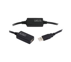 LogiLink UA0145 schwarz / Aktives USB 2.0-Verlängerungskabel / 15 m