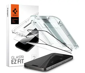 Spigen Glass tR EZ Fit 2 Pack Schutzglas für Apple iPhone 15 Pro Max FC schwarz