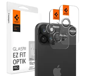 Spigen Glass tR EZ Fit Optik Pro 2er-Pack Kameraschutzglas für Apple iPhone 15 Pro/15 Pro Max 