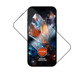 FIXED Armor Premium gehärtetes Schutzglas mit Applikator für Apple iPhone 15 PLUS schwarz