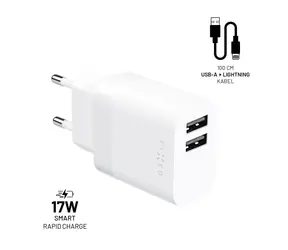 FIXED SMART Rapid Charge Netzladegerät mit 2x USB-Ausgang (FIXC17N-2UL-WH) weiß / 17W