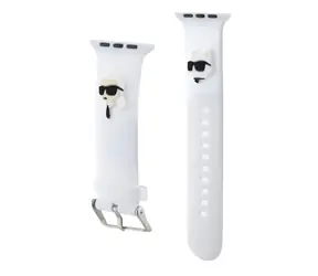 Karl Lagerfeld Karl und Choupette Head NFT-Armband für Apple Watch 42/44/45/49 Weiß