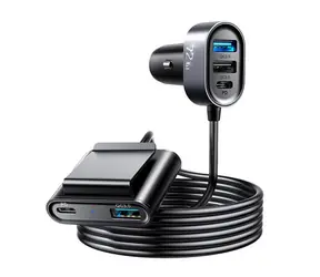 Joyroom JR-CL05 schwarz / Kfz-Ladegerät / 4x USB / 2x USB-C / 1,5 m / 72 W