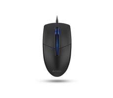 A4Tech N-530S schwarz / Optische Office-Maus / 1200 DPI / 3tl. + Rad / einfarbige blaue Hintergrundbeleuchtung / USB / 1,5 m