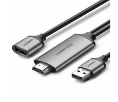 Ugreen Digitaler AV-Adapter USB-A (M) & USB-A (F) - HDMI (M) 1,5 m grau