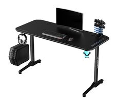 Ultradesk Frag schwarz / Gaming-Tisch / 140 x 60 x 76 cm / USB-Hub