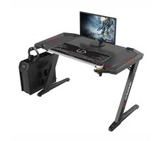Ultradesk Rocket schwarz / Gaming-Tisch / 128 x 68 x 78 cm / LED-Beleuchtung