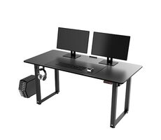 Ultradesk Uplift schwarz / Gaming-Tisch / 160 x 75 x 74 - 116 cm / höhenverstellbar / LED-Beleuchtung 