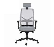 Powerton Marie grau / Ergonomischer Bürostuhl / Belastbarkeit 130 kg 