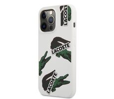 Lacoste Liquid Silicone Allover Pattern Cover für Apple iPhone 13 Pro Max weiß