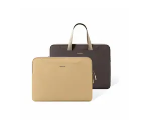 tomtoc Light-A21 Zweifarbige Slim-Hülle mit Riemen für 13,5-Zoll-Laptops braun 