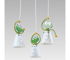 Luxera FROG Kinder-Pendelleuchte E14 weiß-grün / 3x40W 