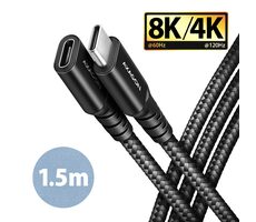 Axagon BUCM32-CF15AB SPEED Datenkabel USB-C 3.2 (M) - USB-C (F) 240W 1,5m schwarz  