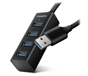 Axagon HUE-M1AL, 4X USB 3.2 Gen 1 MINI-Hub, Metall, USB-A-Kabel 1,2 m