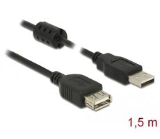 DeLock Kabel USB 2.0 A (M) - USB 2.0 A (F) 1,5m schwarz