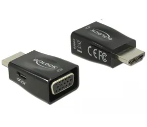 DeLock Adapter HDMI-A (M) - VGA (F) schwarz