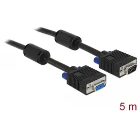 DeLock Verlängerungskabel VGA (M) - VGA (F) 5m schwarz