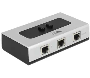 DeLock Handschalter RJ45 3 Ports grau