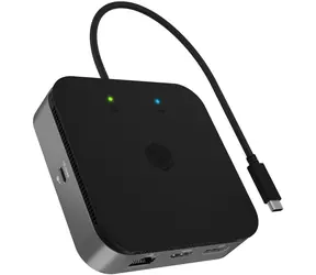 Icy Box IB-DK408-C41 schwarz / Dockingstation / USB-A / USB-C / HDMI / DP / GLAN / AUX