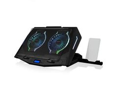 Modecom Silent Fan CF21 schwarz / Kühlpad für Laptop bis 21" / 2x 125mm Lüfter 