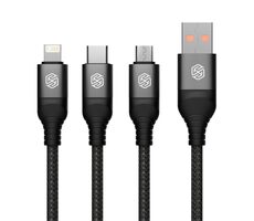 Nillkin Datenkabel Swift Pro 3in1 1,5 m schwarz / USB-C / Lightning / microUSB