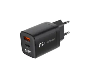 MyPhone SwiftCharge Duo schwarz / Netzladegerät / 20W / USB-A & USB-C