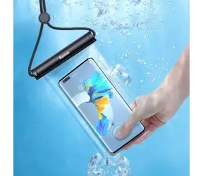 Wasserdichtes Baseus AquaGlide-Gehäuse mit zylindrischem Schiebeverschluss, transparent (schwarz)