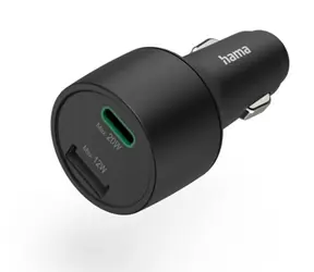 HAMA 201690 Autoladegerät USB-C & USB-A schwarz / 32W / PD / QC