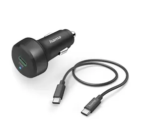 HAMA 201614 Set USB-C Ladegerät 25W + USB-C Kabel 1m Schwarz