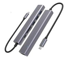 Epico Spello HUB USB-C SLIM 7V1 silber / 3x USB 3.0 / 1x HDMI / 1x USB-C PD / SD