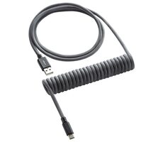 CableMod Classic Spiral- Cable USB-C - USB-A 1,5 m Carbongrau / Kabel für Tastatur