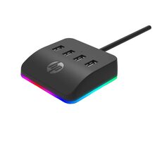 HP DHC-CT120 schwarz / USB-Hub / RGB / 4X USB-A 3.0