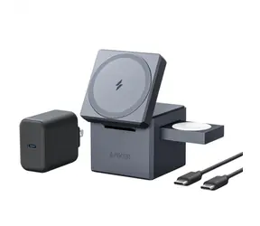 Anker 3in1 Cube MagSafe grau / Ladestation / max. 15W / LED-Anzeige