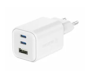 Swissten Netzwerkadapter GaN 2x USB-C/USB-A weiß / 65W / QC / PD