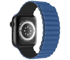 Swissten Silikon-Magnetarmband für Apple Watch 42/44/45/49 mm Blau-Schwarz