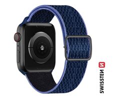 Swissten Nylonarmband mit Schnalle für Apple Watch 38/40/41 mm Blau-Lila
