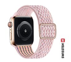 Swissten Nylonarmband mit Schnalle für Apple Watch 38/40/41 mm rosa