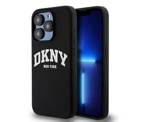 DKNY Liquid Silicone Arch Logo MagSafe Backcover für Apple iPhone 15 Pro Schwarz