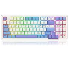 Redragon K664WBP Gloria Pro Bumblebee weiß / Gaming-Tastatur / mechanisch / Schalter gelb / USB / RF 2,4 GHz / BT / US