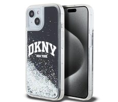 DKNY Liquid Glitter Arch Logo Backcover für Apple iPhone 15 schwarz