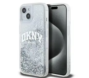 DKNY Liquid Glitter Arch Logo Backcover für Apple iPhone 15 klar