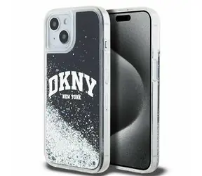 DKNY Liquid Glitter Arch Logo Backcover für Apple iPhone 14 schwarz