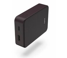 HAMA Color 10 Schwarz-Lila / Powerbank / 10000 mAh / 1x USB-C / 1x USB-A / 5V / 3A
