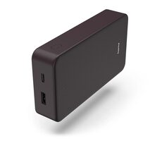 HAMA Color 20 Schwarz-Lila / Powerbank / 20000 mAh / 1x USB-C / 1x USB-A / 5V / 3A