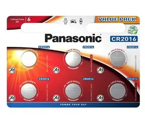 Panasonic Lithiumbatterie CR2016 3V 6 Stück / Blister